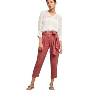 Anthropologie | Ett:twa Aubade Tie waist textured cropped pants